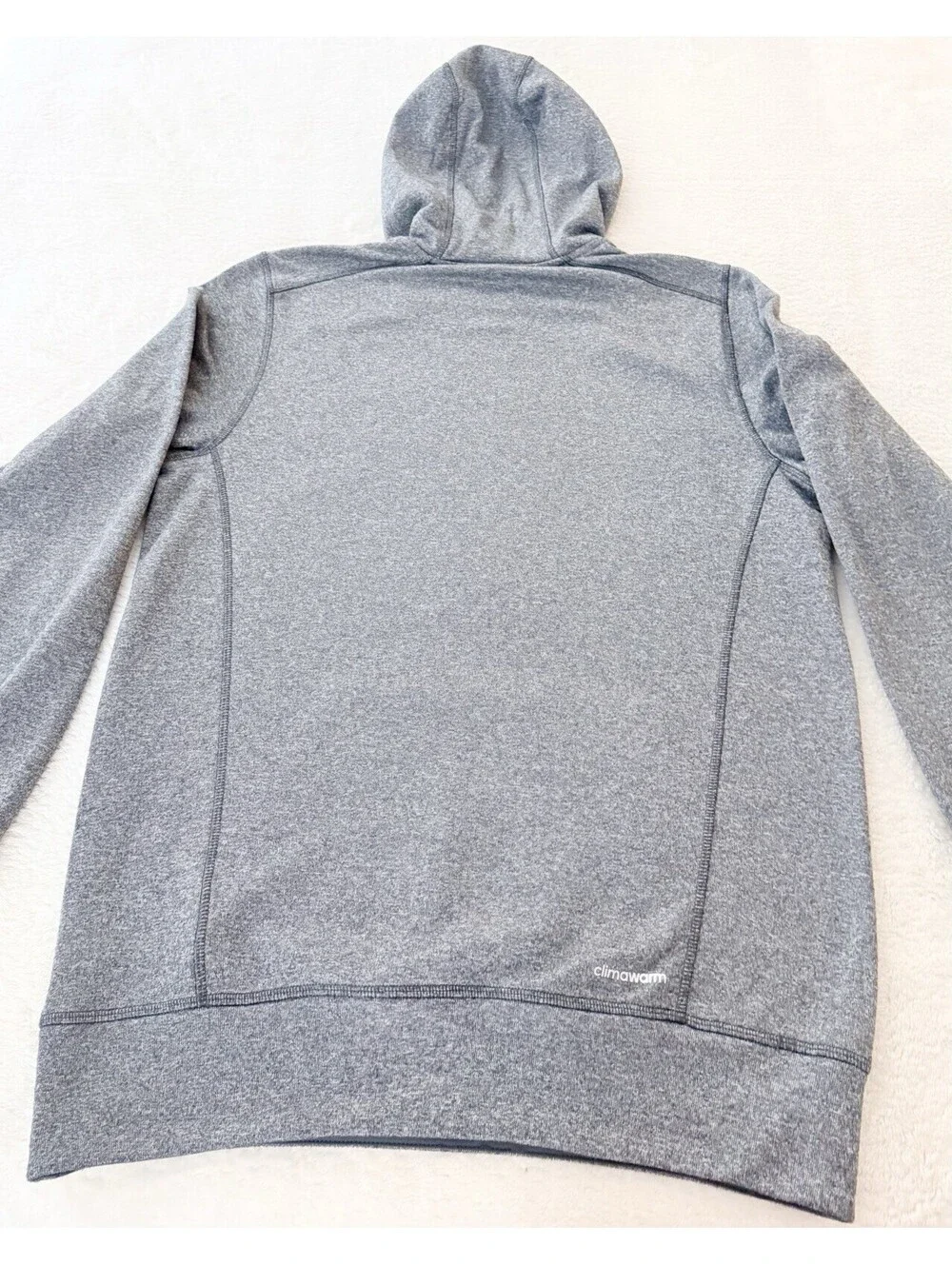 Adidas Men’s Climawarm Hoodie Gray Size M Athletic Pullover Sweatshirt